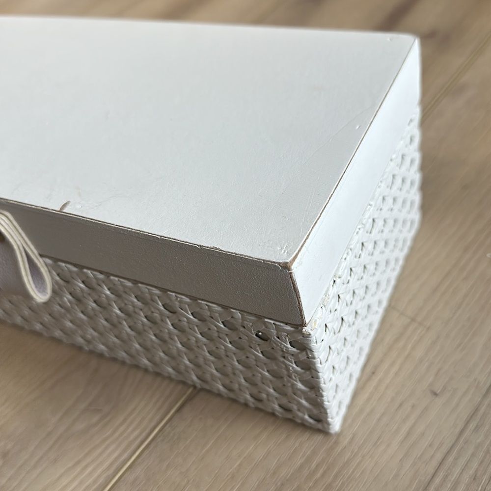 White Wood & Cane Box - Picture 4 of 4
